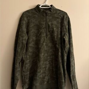 lululemon athletica Men's Olive Camouflage Zip Up Sweater